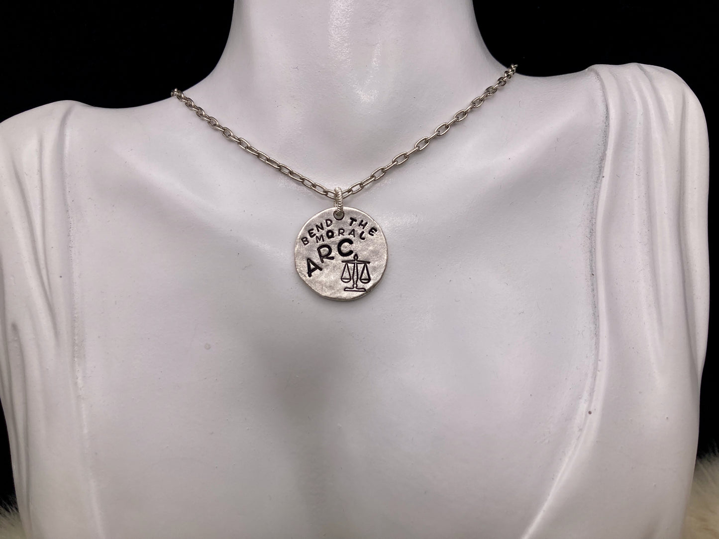 "Bend the Moral Arc" Necklace in silver or gold