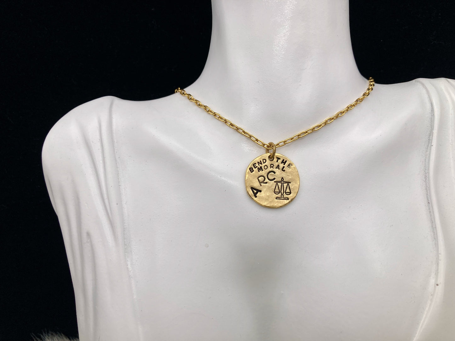 "Bend the Moral Arc" Necklace in silver or gold