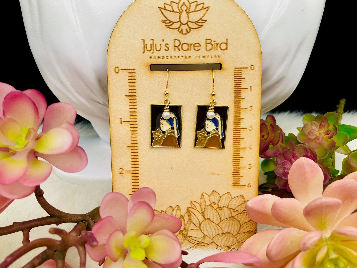 Vermeer's Cat Lady Earrings