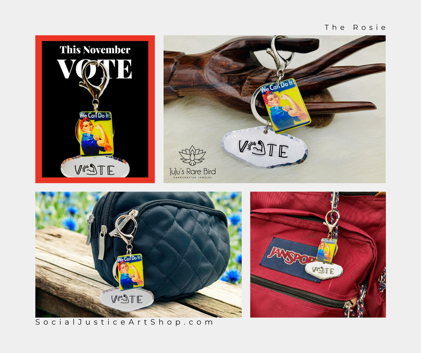 "Vote" Rosie Keychain