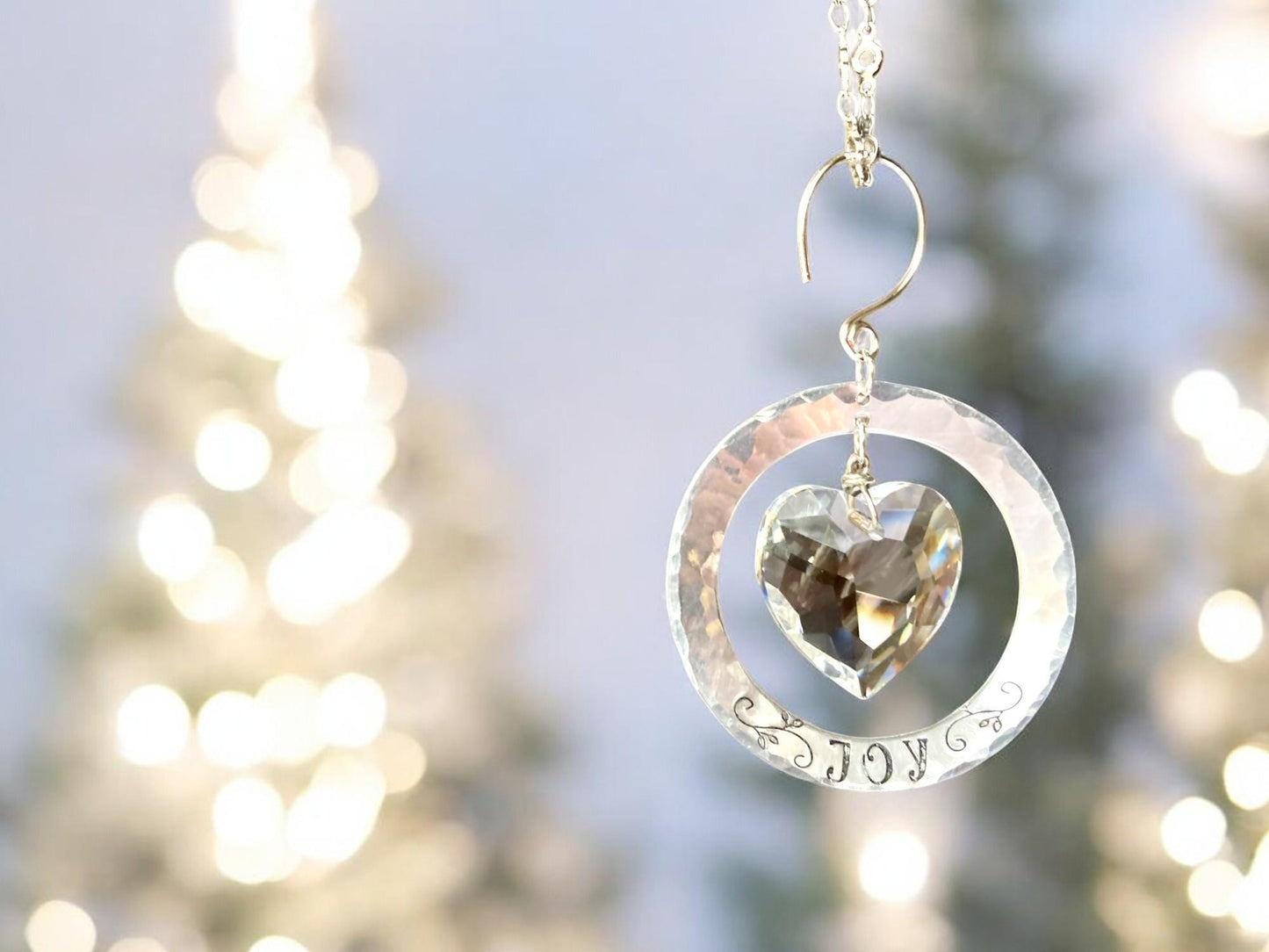 Any Single Word, Name, or Date Hand-Stamped on Custom Sun Catcher Ornament