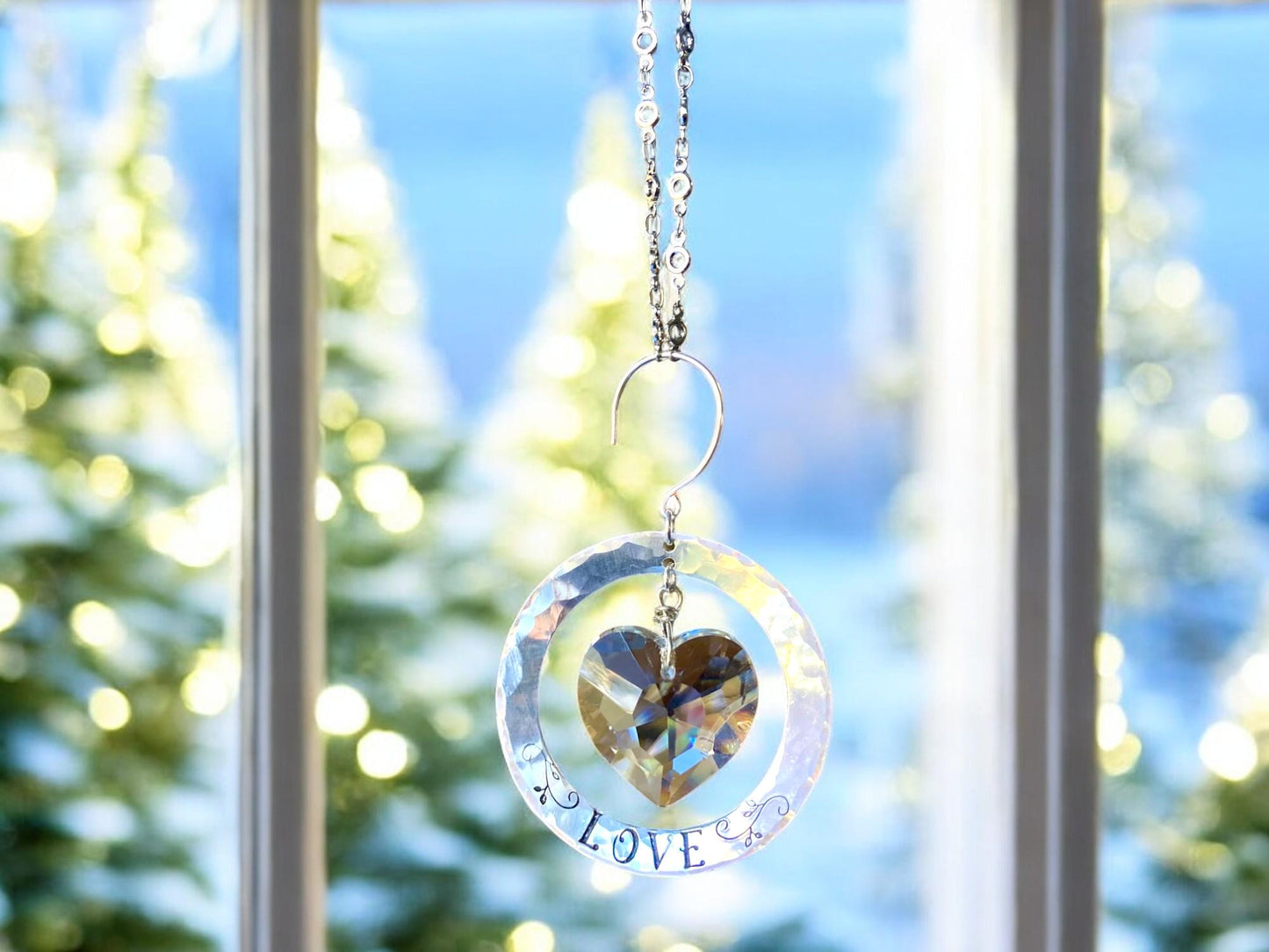 Any Single Word, Name, or Date Hand-Stamped on Custom Sun Catcher Ornament