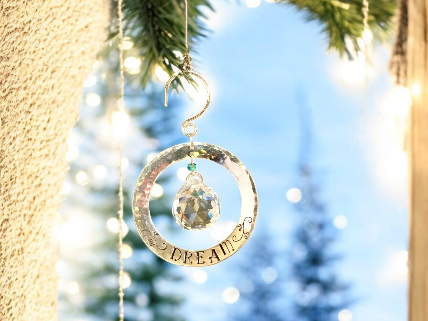 Any Single Word, Name, or Date Hand-Stamped on Custom Sun Catcher Ornament