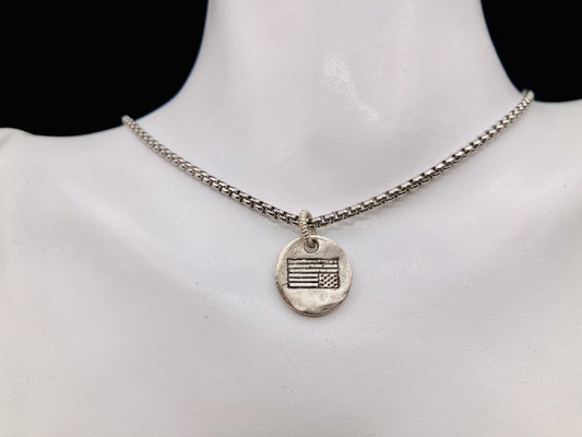 "Distress" American Flag Necklace
