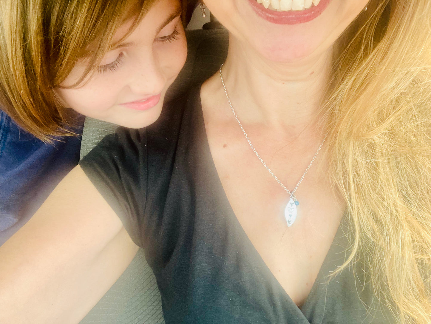 "Vote" Earth Necklace with pearl or crystal, in gold or silver